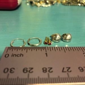 Sterling Silver Earrings 3 pairs